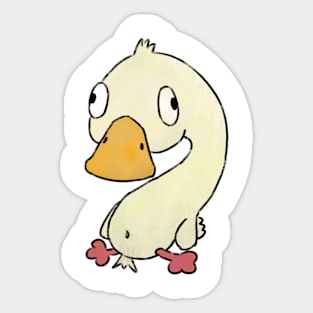 Goofy duck drawing Sticker